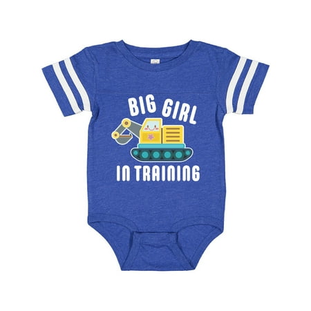 Inktastic Big Girl in Training with Bulldozer Gift Baby Girl Bodysuit