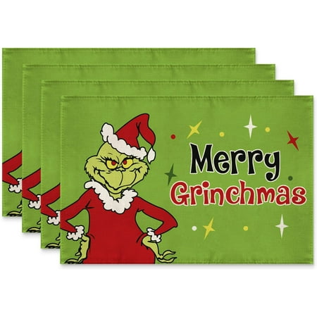 JOOCAR Christmas Placemats 18x12 Inches Simple Green Christmas Grinch Shiny Merry Grinchmas Christmas Placemats for Home Table Holiday Decoration Rectangular Placemats Set of 4
JOOCAR Christmas Placemats 18x12 Inches Simple Green Christmas Grinch Shiny Merry Grinchmas Christmas Placemats for Home Table Holiday Decoration Rectangular Placemats Set of 4