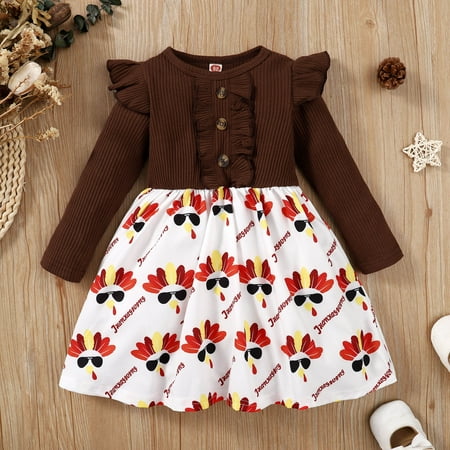 Hunpta Infant Girls Child Thanksgiving Ribbed Long Sleeve Cartoon Prints Dresses Princess Dress
Hunpta Infant Girls Child Thanksgiving Ribbed Long Sleeve Cartoon Prints Dresses Princess Dress