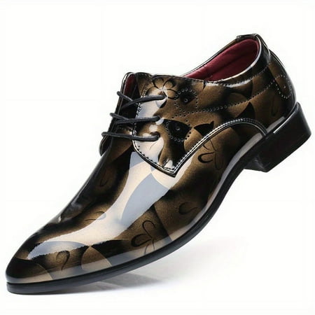SHZHRUKUNSHM Stylish Men‘s Wear-resistant Anti-skid Lace-up Dress Shoes with Flower Pattern in Faux Patent Leather for Business Office Attire
SHZHRUKUNSHM Stylish Men‘s Wear-resistant Anti-skid Lace-up Dress Shoes with Flower Pattern in Faux Patent Leather for Business Office Attire