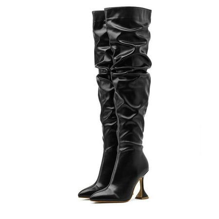 Fashion New Design Pleated Leather Over The Knee Boots Comfortable long shape High Heels Sexy Pointed Toe Zipper Womans Shoes
Fashion New Design Pleated Leather Over The Knee Boots Comfortable long shape High Heels Sexy Pointed Toe Zipper Womans Shoes