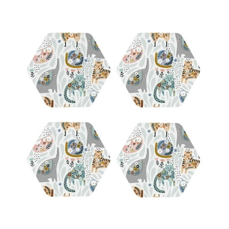 Fuzoiu Cute Colorful Animal Print Leather Coasters Set Drink Coasters Set of 4 for Tabletop Protection Durable PVC Coasters Home Décor and Housewarming Gift-Hexagon
Fuzoiu Cute Colorful Animal Print Leather Coasters Set Drink Coasters Set of 4 for Tabletop Protection Durable PVC Coasters Home Décor and Housewarming Gift-Hexagon