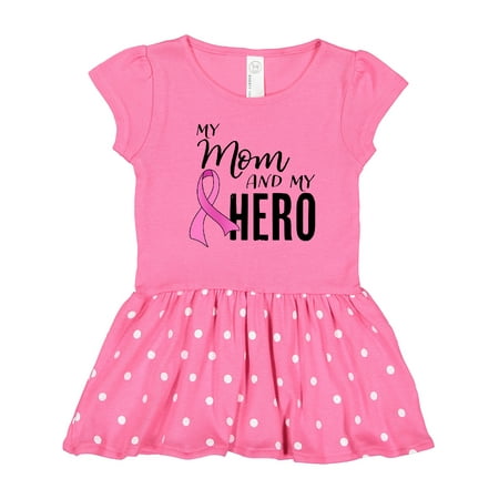 Inktastic My Mom and My Hero Breast Cancer Awareness Gift Toddler Girl Dress