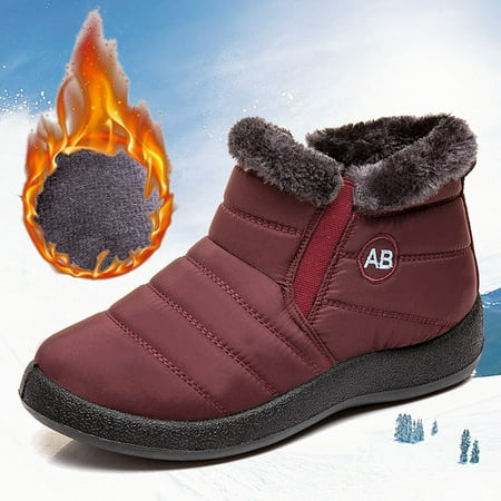 

VEKDONE Thanksgiving Day Deals Women s Cotton Shoes Set Foot Waterproof Short Boots Lug Sole Non-Slip Warm Snow Boots
