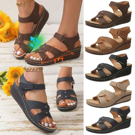 Women s Arch-support Sandals Shoes Ladies Beach Orthopedic Sandals Summer Non-Slip Causal Sandals Beige qILAKOG Size 4.5
Women s Arch-support Sandals Shoes Ladies Beach Orthopedic Sandals Summer Non-Slip Causal Sandals Beige qILAKOG Size 4.5