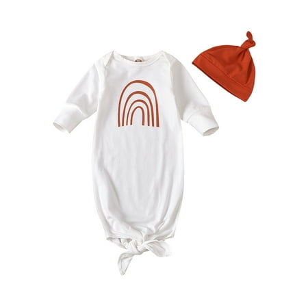 Woshilaocai Newborn Baby Boys Girls Nightgowns Knotted Sleeper Gown Hat Two Piece Pajamas Sleepwear Pjs Set
Woshilaocai Newborn Baby Boys Girls Nightgowns Knotted Sleeper Gown Hat Two Piece Pajamas Sleepwear Pjs Set