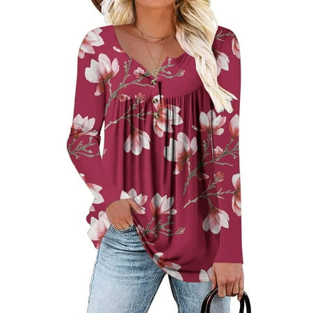 Zedker Ladies Tops and Blouses Women s T-Shirts Women Casual T-Shirt Printed Long Sleeve Round Neck Ruched Pullover Blouse Tops
Zedker Ladies Tops and Blouses Women s T-Shirts Women Casual T-Shirt Printed Long Sleeve Round Neck Ruched Pullover Blouse Tops