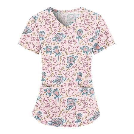 Women Scrubs Top Nurses Clothing Workwear Working Uniform T-Shirt Fashion Printed Short Sleeve Leisure With Pockets V-Neck Shirts Blouse Tops
Women Scrubs Top Nurses Clothing Workwear Working Uniform T-Shirt Fashion Printed Short Sleeve Leisure With Pockets V-Neck Shirts Blouse Tops