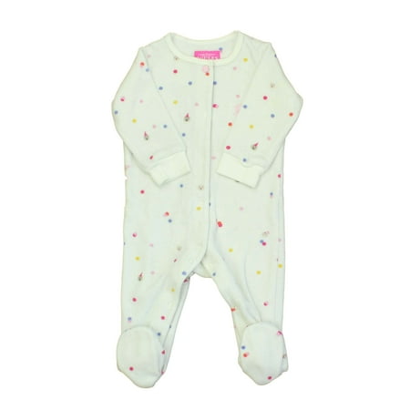 Pre-owned Joules Girls White | Multi 1-piece footed Pajamas size: 3-6 Months