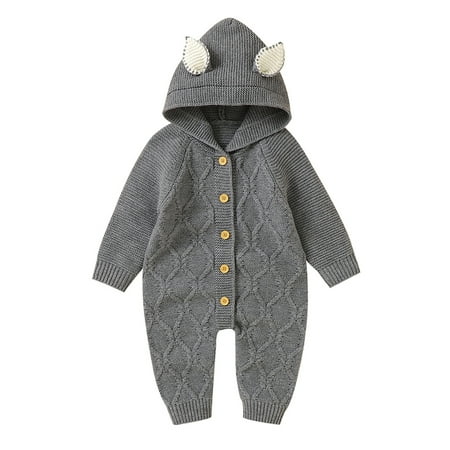Zlekejiko Boys Girls Solid Warm Knitted Sweater Baby Hooded Jumpsuit Romper With Ear 1 Piece Outfits Clothes
Zlekejiko Boys Girls Solid Warm Knitted Sweater Baby Hooded Jumpsuit Romper With Ear 1 Piece Outfits Clothes