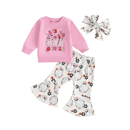 CocMouse Girl Halloween Set Letter Print Tops Ghost Floral Print Pants Headband 
CocMouse Girl Halloween Set Letter Print Tops Ghost Floral Print Pants Headband