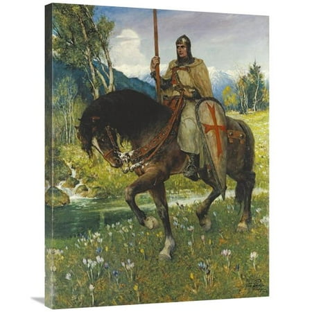 36 in. Parsifal in Quest of the Holy Grail Art Print - Ferdinand Leeke