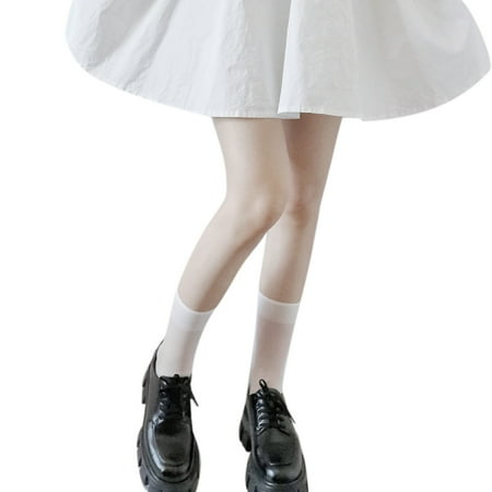 AOOOWER Women Transparent Silky Calf Socks Solid Color Lolita Sheer Knee High Stockings
AOOOWER Women Transparent Silky Calf Socks Solid Color Lolita Sheer Knee High Stockings