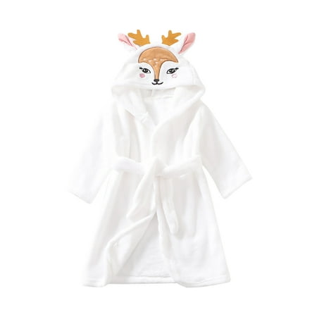 Penkiiy Boys Girls Robe Kids Flannel Hooded Bathrobe Sleepwear Pajamas Toddler Soft Plush Robes for Girls 4-5 Years White
Penkiiy Boys Girls Robe Kids Flannel Hooded Bathrobe Sleepwear Pajamas Toddler Soft Plush Robes for Girls 4-5 Years White