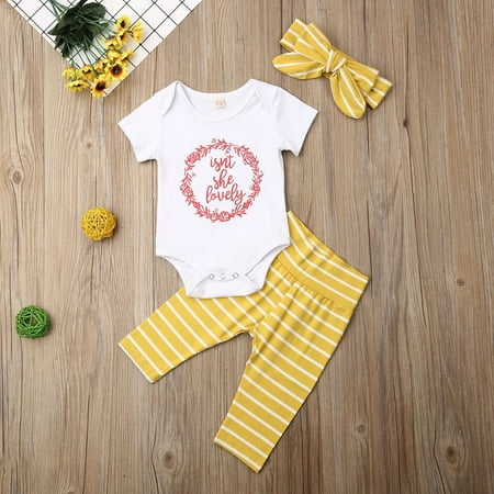 Newborn Toddler Kids Baby Boy Girl Short Sleeve Letter Printed Tops Romper + Striped Long Pants Outfits
Newborn Toddler Kids Baby Boy Girl Short Sleeve Letter Printed Tops Romper + Striped Long Pants Outfits