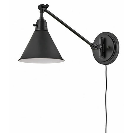 Steel 1 Light Swing Arm Wall Lamp in Modern Farmhouse Style with Metal Shade-10.25 inches H X 7.75 inches W Black Black Bailey Street Home
Steel 1 Light Swing Arm Wall Lamp in Modern Farmhouse Style with Metal Shade-10.25 inches H X 7.75 inches W Black Black Bailey Street Home