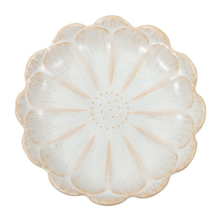 Etereauty Flower Shape Snack Dish Ceramic Side Dish Plate Seasoning Sauce Dipping Bowl