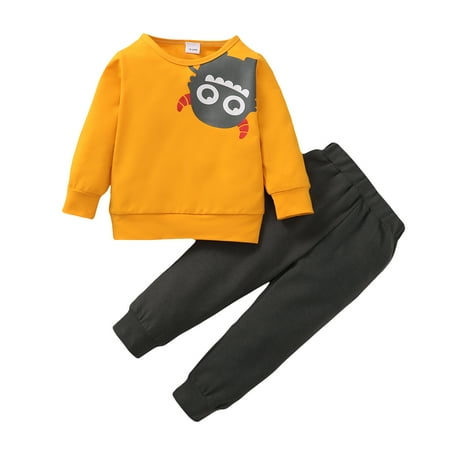 Kucnuzki 3T Toddler Boy Fall-Winter Outfits Pants Sets 4T Toddler Boy Long Sleeve Carton Monster Prints Sweatshirt Tops Elastic Pants 2PCS Set Yellow
Kucnuzki 3T Toddler Boy Fall-Winter Outfits Pants Sets 4T Toddler Boy Long Sleeve Carton Monster Prints Sweatshirt Tops Elastic Pants 2PCS Set Yellow