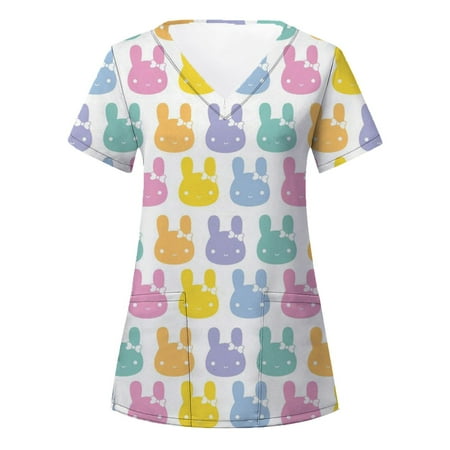 Independence Day Scrubs For Women Tops White Short Sleeve V Neck Patterned T Shirts Blouse With Pocket Nurse Uniforms Women
Independence Day Scrubs For Women Tops White Short Sleeve V Neck Patterned T Shirts Blouse With Pocket Nurse Uniforms Women