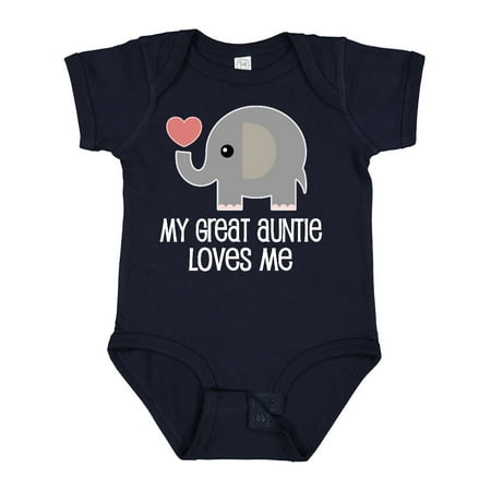 Inktastic Great Auntie Loves Me Elephant Gift Baby Boy or Baby Girl Bodysuit 
Inktastic Great Auntie Loves Me Elephant Gift Baby Boy or Baby Girl Bodysuit
