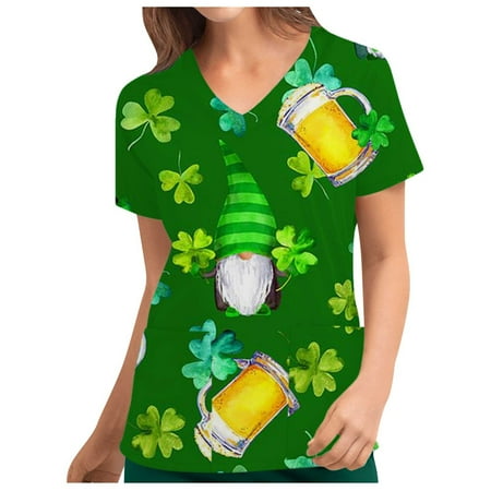 Danhjin Womens Nursing Scrub Tops Printed Working Uniform Short Sleeve V-Neck Workwear Blouse T-shirt with Pockets Scrubs - Summer Savings Clearance
Danhjin Womens Nursing Scrub Tops Printed Working Uniform Short Sleeve V-Neck Workwear Blouse T-shirt with Pockets Scrubs - Summer Savings Clearance