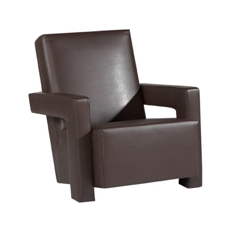 Bellini Modern Living Roberto Black Faux Leather and Stainless Steel Living Room Chair
