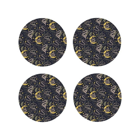 Leather Coasters Set of 4 - Cartoon Funny Snake Moon Leaf Lightweight Non-Slip Drink Coasters for Desk Anti-Scalding Desk Cup Coasters for Office Table Decor Round Shape
Leather Coasters Set of 4 - Cartoon Funny Snake Moon Leaf Lightweight Non-Slip Drink Coasters for Desk Anti-Scalding Desk Cup Coasters for Office Table Decor Round Shape
