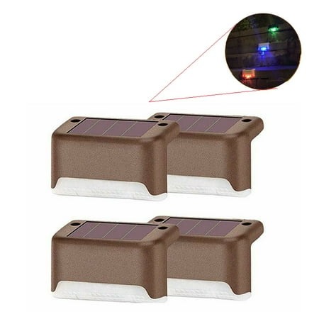 4pcs Led Solar Step Light Solar fence light for outdoor waterproof garden patio stairs Brown shell and colored lights
4pcs Led Solar Step Light Solar fence light for outdoor waterproof garden patio stairs Brown shell and colored lights