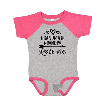 Inktastic Grandma Grandpa Love Me Arrow Gift Baby Boy or Baby Girl Bodysuit