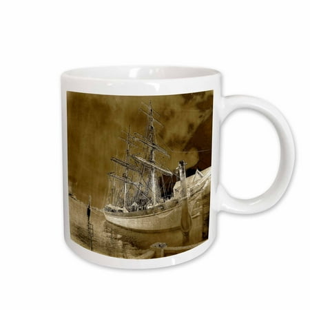 3dRose Galvestons Elissa Tall Ship Ceramic Mug 15-ounce
