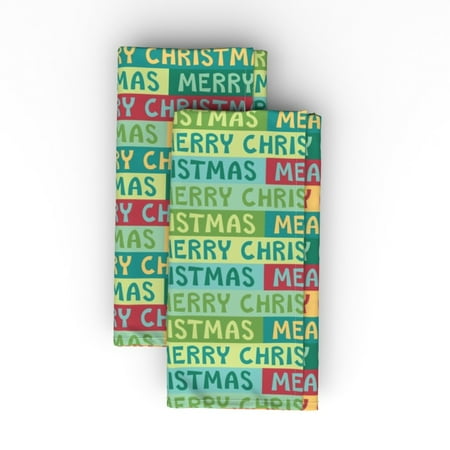 Linen Cotton Canvas Dinner Napkins (Set of 2) - Christmas Holiday Text Typography Colorful Multicolor Green Red Yellow Blue Novelty Festive Print Cloth Dinner Napkins by Spoonflower
Linen Cotton Canvas Dinner Napkins (Set of 2) - Christmas Holiday Text Typography Colorful Multicolor Green Red Yellow Blue Novelty Festive Print Cloth Dinner Napkins by Spoonflower