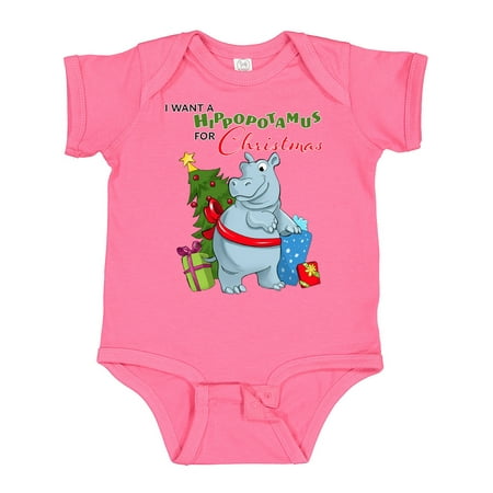 Inktastic I Want a Hippopotamus for Christmas Gift Baby Boy or Baby Girl Bodysuit