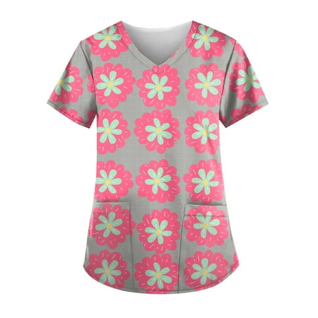 DNDKILG Womens Working Casual T Shirt Professionals Graphic Scrubs Top Pockets Uniform Short Sleeve V Neck Nursing Scrubs Hot Pink 2XL
DNDKILG Womens Working Casual T Shirt Professionals Graphic Scrubs Top Pockets Uniform Short Sleeve V Neck Nursing Scrubs Hot Pink 2XL