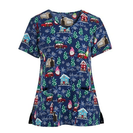 Frontwalk Women Short Sleeve Scrub Tops Working Tunic Blouse Christmas Nurse Scrubs Cute Snowman Printed Pocket V Neck Blouse
Frontwalk Women Short Sleeve Scrub Tops Working Tunic Blouse Christmas Nurse Scrubs Cute Snowman Printed Pocket V Neck Blouse