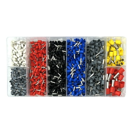 Walmeck 1250pcs HSC8 6-4A Tube Type Terminal Sent in White Black Red Blue Yellow Gray Mix Colors 0.25-10MM2 with Storage Case
Walmeck 1250pcs HSC8 6-4A Tube Type Terminal Sent in White Black Red Blue Yellow Gray Mix Colors 0.25-10MM2 with Storage Case