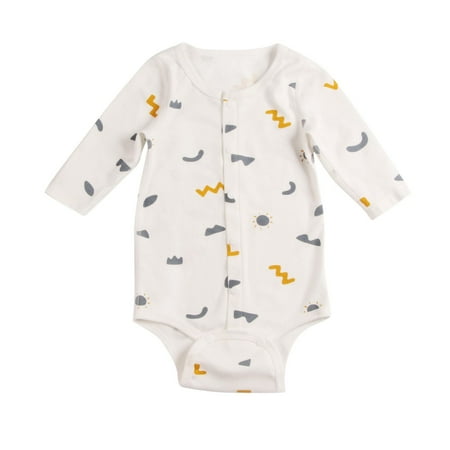 Infant Toddler Baby Boys and Girls Jumpsuits Long Sleeve Buttons Cute Print Cotton Soft Breathable Newborn Romper White 6-12 Months
Infant Toddler Baby Boys and Girls Jumpsuits Long Sleeve Buttons Cute Print Cotton Soft Breathable Newborn Romper White 6-12 Months