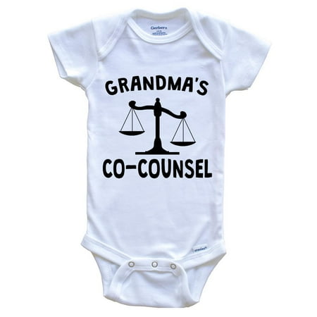 Grandma s Co-Counsel Funny Baby Bodysuit For Grandchild Of Lawyer 6-9 Months White