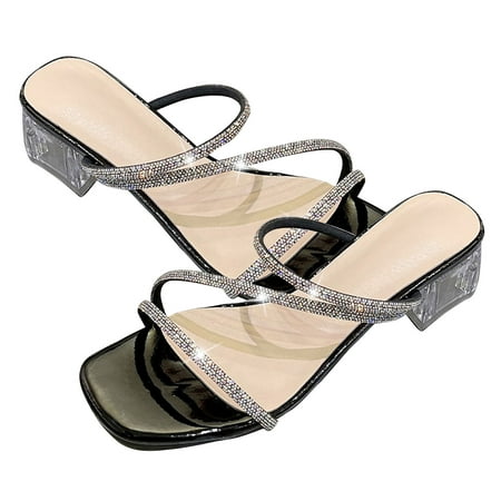 TUOBARR Heel Sandals for Women Women s Sandals Summer Fashion Rhinestone Square Head Chunky Heel Sandals Black
TUOBARR Heel Sandals for Women Women s Sandals Summer Fashion Rhinestone Square Head Chunky Heel Sandals Black