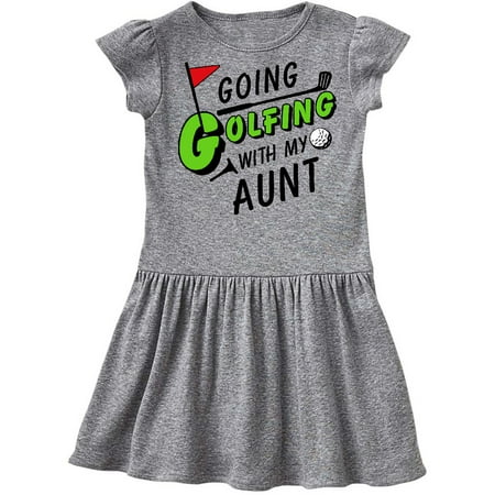 Inktastic Going Golfing with my Aunt- kids golf Gift Toddler Girl Dress