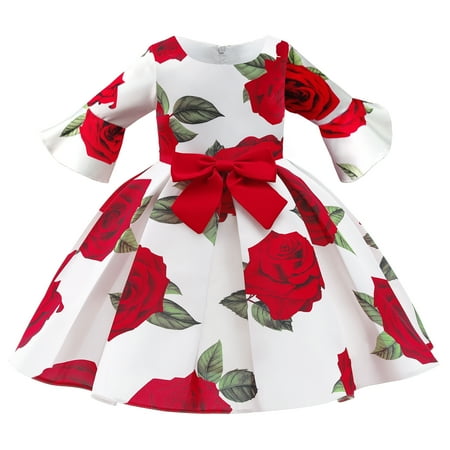 2T Baby Girl s Dress Half Sleeve Party Birthday Dress 3T Girls Princess Skirt Rose Print Floral Red Dress
2T Baby Girl s Dress Half Sleeve Party Birthday Dress 3T Girls Princess Skirt Rose Print Floral Red Dress