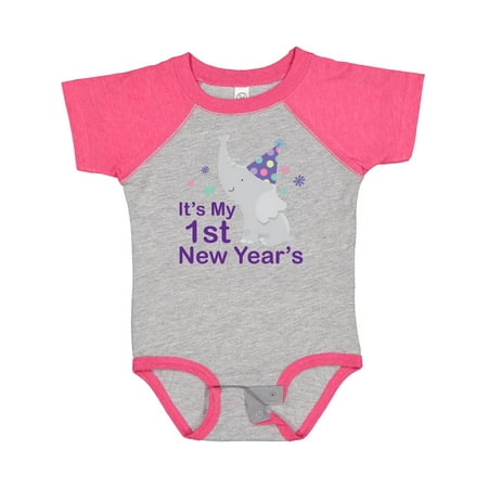 Inktastic It s My 1st New Year s Elephant Gift Baby Boy or Baby Girl Bodysuit