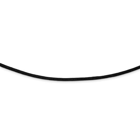 Sterling Silver 16in 2mm Black Satin Necklace