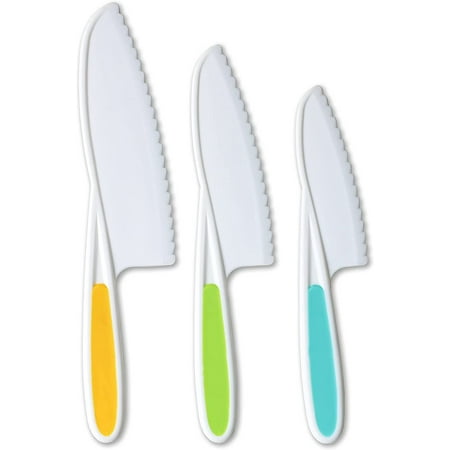 Knives for Kids 3-Piece Nylon Kitchen Baking Knife Set: Children s Cooking Knives in 3 Sizes & Colors/Firm Grip Serrated Edges BPA-Free Kids Knives (colors vary for each size knife)
Knives for Kids 3-Piece Nylon Kitchen Baking Knife Set: Children s Cooking Knives in 3 Sizes & Colors/Firm Grip Serrated Edges BPA-Free Kids Knives (colors vary for each size knife)