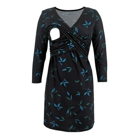 Pregnancy Clothes Thanksgiving Deals Clearance Women Fashion Flowers Leaf Print Long Sleeve Maternity Breastfeeding Dress
Pregnancy Clothes Thanksgiving Deals Clearance Women Fashion Flowers Leaf Print Long Sleeve Maternity Breastfeeding Dress