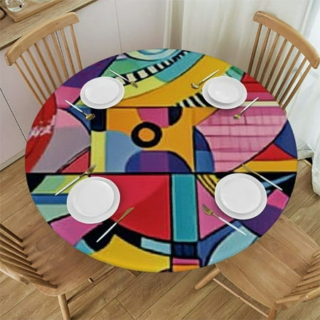 Ullo0ord Psychedelic Round Fitted Tablecloth Cover Funky Modern Art Elastic Edged Polyester Fitted Table Pad Small Fit Round Tables for Christmas Wedding Party Dining Banquet 38 -42
Ullo0ord Psychedelic Round Fitted Tablecloth Cover Funky Modern Art Elastic Edged Polyester Fitted Table Pad Small Fit Round Tables for Christmas Wedding Party Dining Banquet 38 -42