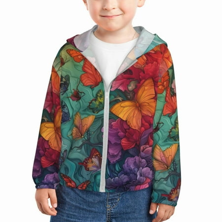 Qekee Butterfly Flower Cascade Print UPF 50+ Kids Sun-Protective Hooded Long Sleeve Rash Guard for Fishing Water Beach Sports -2 Years
Qekee Butterfly Flower Cascade Print UPF 50+ Kids Sun-Protective Hooded Long Sleeve Rash Guard for Fishing Water Beach Sports -2 Years
