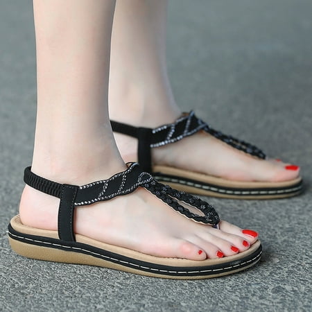 HIBRO Summer Women Clip-Toe Sandals Open-Toe Rhinestone Elastic Band Flat Casual Shoes
HIBRO Summer Women Clip-Toe Sandals Open-Toe Rhinestone Elastic Band Flat Casual Shoes