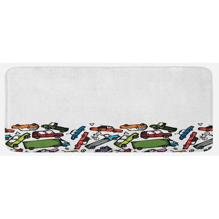 Cars Kitchen Mat Group of Hand Drawn Toy Cars Clustered Colorful Pattern Friendly Design Plush Decorative Kitchen Mat with Non Slip Backing 47 X 19 Multicolor by Ambesonne 
Cars Kitchen Mat Group of Hand Drawn Toy Cars Clustered Colorful Pattern Friendly Design Plush Decorative Kitchen Mat with Non Slip Backing 47 X 19 Multicolor by Ambesonne