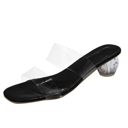 Cathalem Women Shoes Fashion Thick Heel Slippers Transparent Belt Small Thick Heel Fashion Beach Slippers Black 37
Cathalem Women Shoes Fashion Thick Heel Slippers Transparent Belt Small Thick Heel Fashion Beach Slippers Black 37