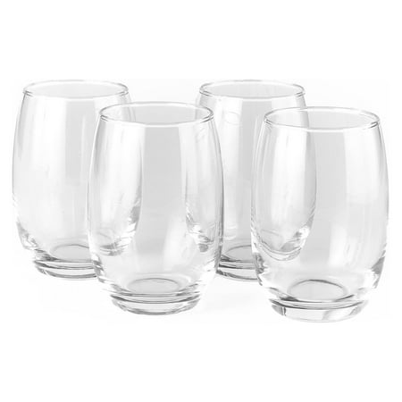 NeosKon Stemless Wine Glasses Set of 4 15.5 Ounce Glasses for Red or White Wine